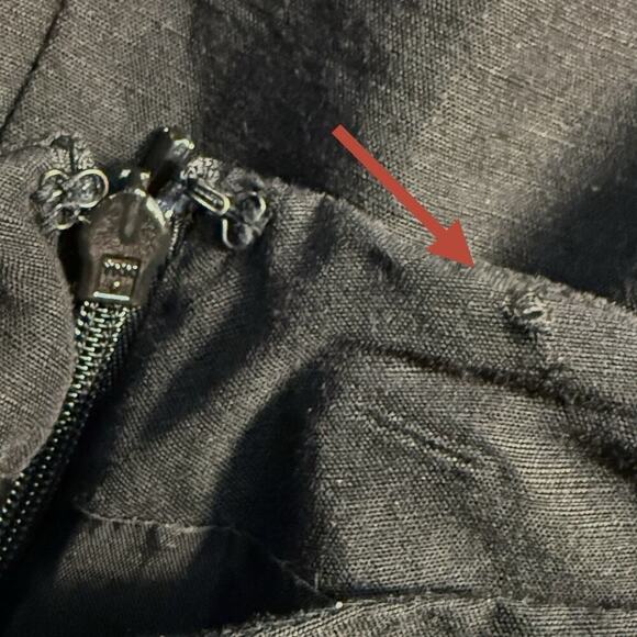 VTG Y2K Boho Embroidered Floral Harolds Skirt Size 8 Black Linen Blend Midi - Picture 5 of 10